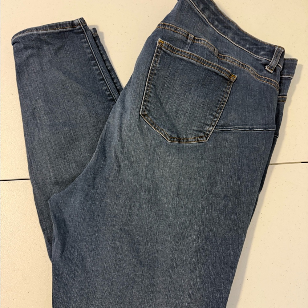 Torrid Blue Skinny Jeans with Contrasting Stitching